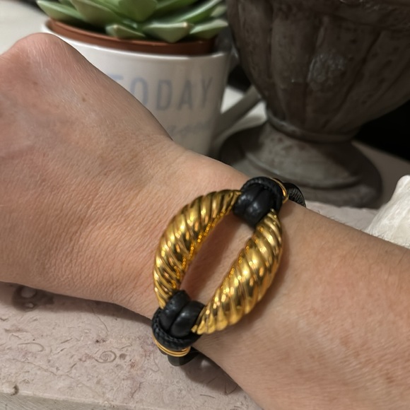 Made in Italy-Bronze Milor Design-Leather Bracelet-Gold Accent-Like New - Picture 8 of 14